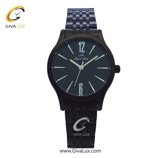 ساعت مچی اورجینال زنانه LdA | لوئیجی د آنا | Luigi d'Ana مشکی | مشکی| مشکی| کد رفرنس 2420